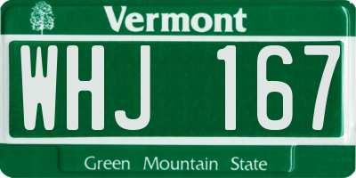 VT license plate WHJ167