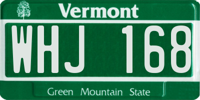 VT license plate WHJ168