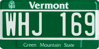 VT license plate WHJ169