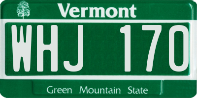 VT license plate WHJ170