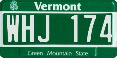 VT license plate WHJ174