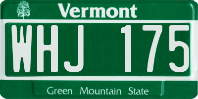 VT license plate WHJ175