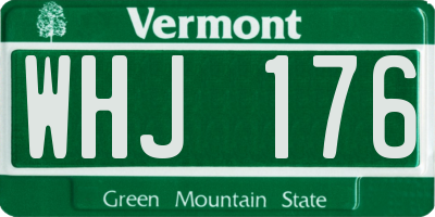 VT license plate WHJ176