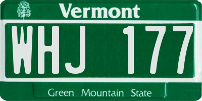 VT license plate WHJ177