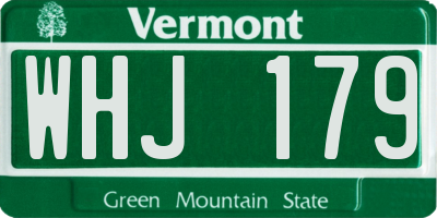 VT license plate WHJ179