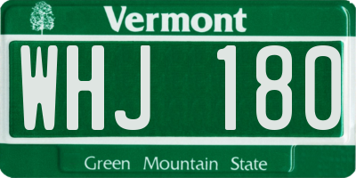 VT license plate WHJ180