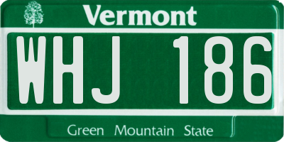 VT license plate WHJ186