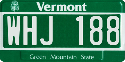 VT license plate WHJ188