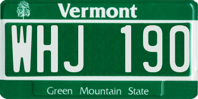 VT license plate WHJ190