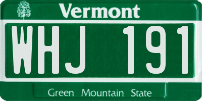 VT license plate WHJ191