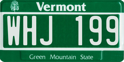 VT license plate WHJ199