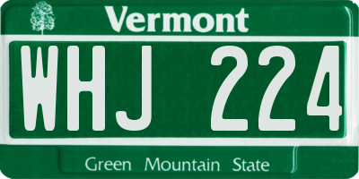 VT license plate WHJ224