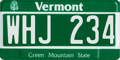 VT license plate WHJ234