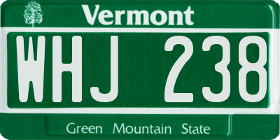 VT license plate WHJ238