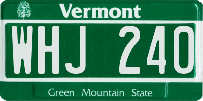 VT license plate WHJ240