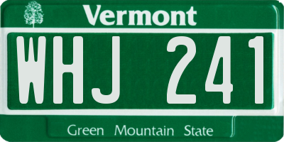 VT license plate WHJ241