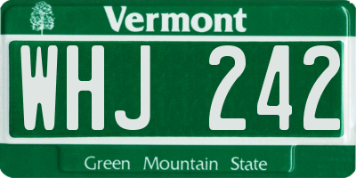 VT license plate WHJ242