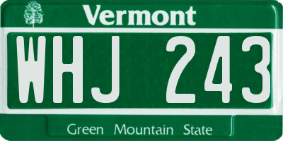 VT license plate WHJ243