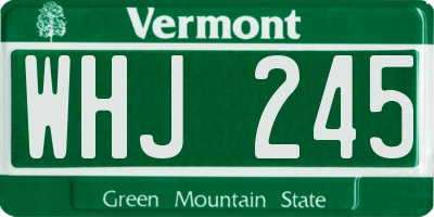 VT license plate WHJ245