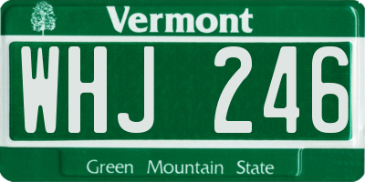 VT license plate WHJ246