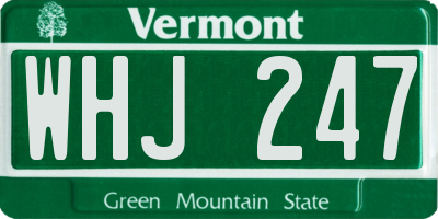VT license plate WHJ247