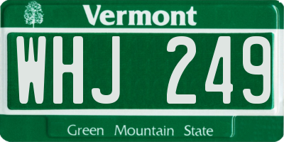 VT license plate WHJ249