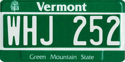 VT license plate WHJ252