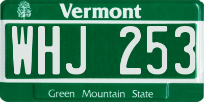 VT license plate WHJ253