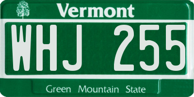 VT license plate WHJ255
