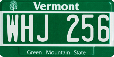 VT license plate WHJ256
