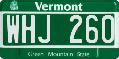 VT license plate WHJ260