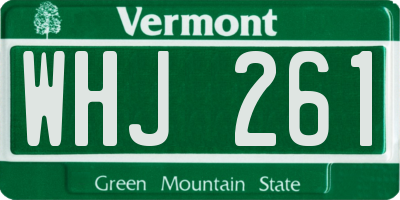 VT license plate WHJ261