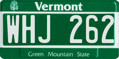 VT license plate WHJ262