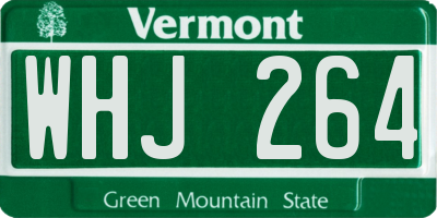 VT license plate WHJ264