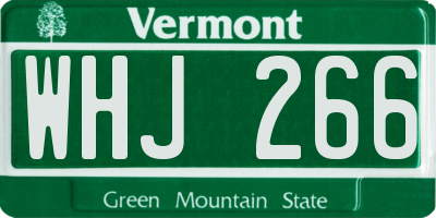 VT license plate WHJ266