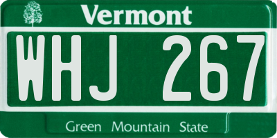 VT license plate WHJ267
