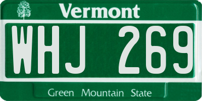 VT license plate WHJ269