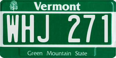 VT license plate WHJ271