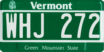 VT license plate WHJ272