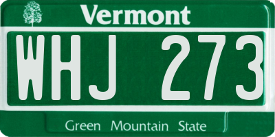 VT license plate WHJ273