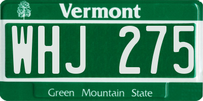VT license plate WHJ275