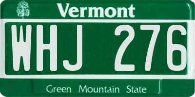 VT license plate WHJ276