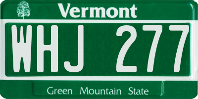 VT license plate WHJ277