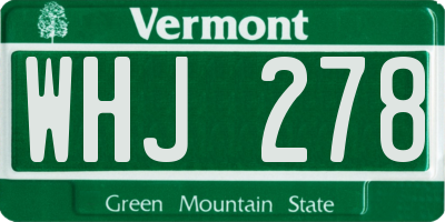 VT license plate WHJ278