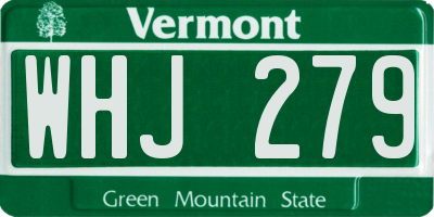 VT license plate WHJ279