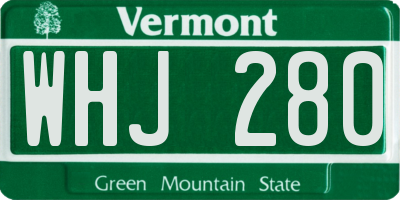VT license plate WHJ280