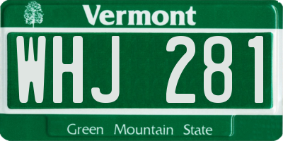 VT license plate WHJ281