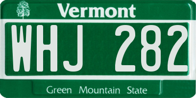 VT license plate WHJ282
