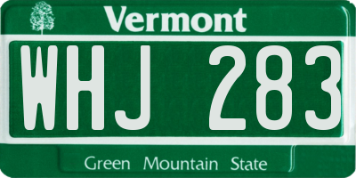 VT license plate WHJ283