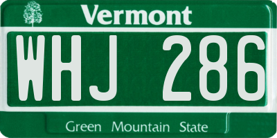 VT license plate WHJ286